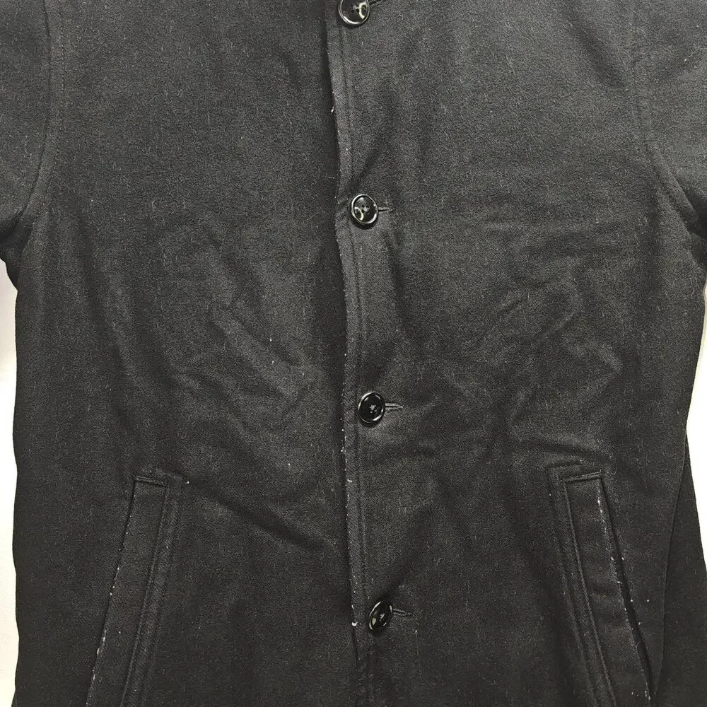 GAP Black Wool Blend Coat Men’s Size L Warm Lined Winter Jacket Classic Style